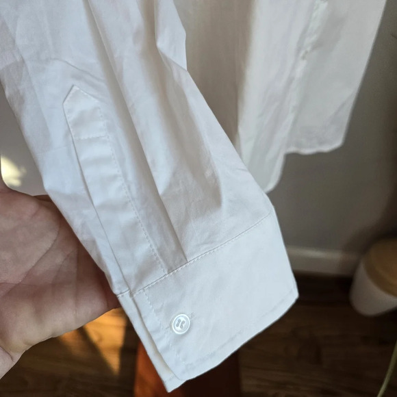 The Shirt Rochelle Behrens New White Tassel Cotton Button Front Shirt Size XL - Picture 6 of 11